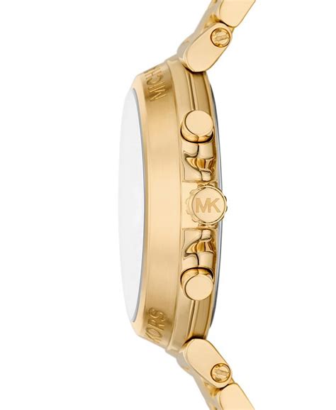 women's michael kors watch mk-4195|Michael Kors Women's Maren Chronograph Gold Leather Strap .